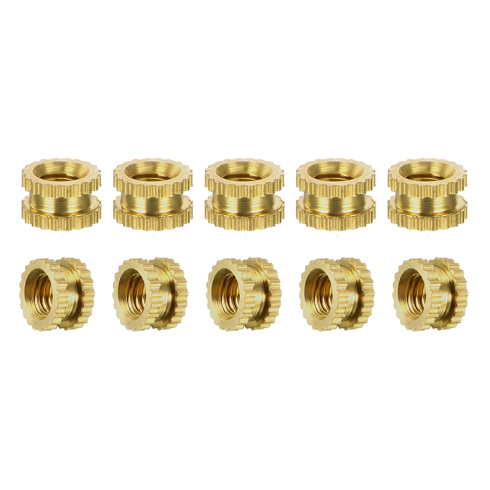 DTGN M3x3x5mm(IDxLxOD) Knurled Insert Nuts - 100 Pack - Good for Plastic Shells - Brass Female Thread Heat Set Inserts Embedment Nut — image 1