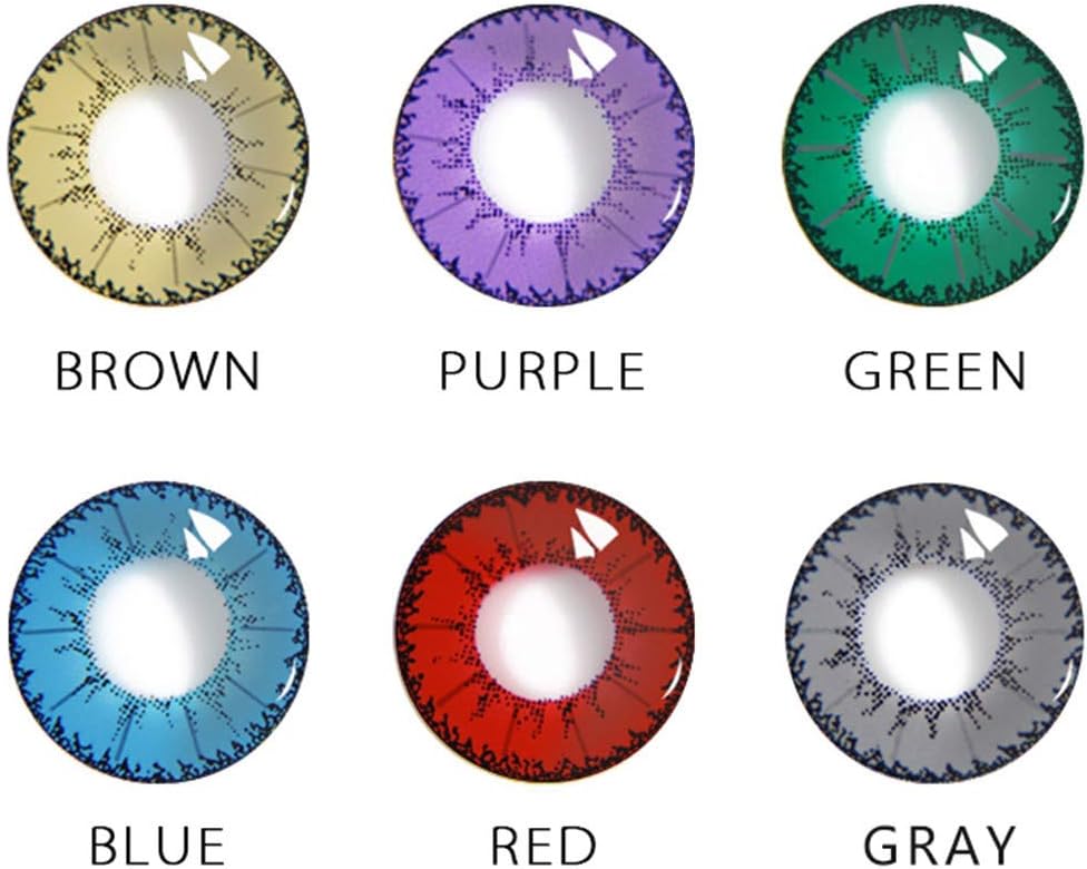 HFXLH 2PCS little devil cosplay contact lens 0 degree, lovely and charming eyes, mixed makeup eye shadow, men and women, professional beauty,