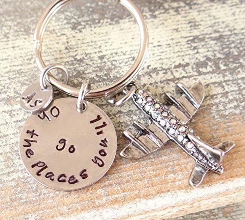 Oh the places you'll go Keychain, Air plane keychain, plane, graduation, graduation keychain, class of 2017, 2017 graduation