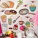 BIBITIME Cartoon Kitchen Decal for Wall Fridge Sticker Flower Carrot Water Jam Bread Food Vinyl Decor for Cooking Bench Lockers Refrigerator
