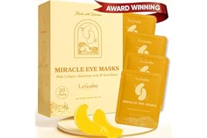 LE GUSHE Gold Under Eye Patches for Puffy Eyes and Dark Circles (20 Pairs) - Hydrating Collagen Under Eye Masks with Snail Mucin - Soothing Puffy Eyes Treatment for Women & Men - Bridesmaid Gifts