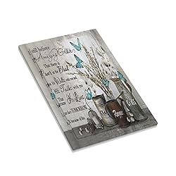 Sghxwp Blue Butterfly Rustic Flower Inspirational