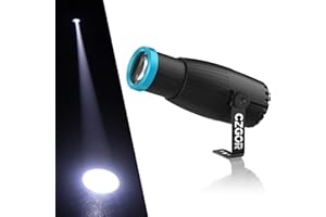 Pinspot Light, Czgor 12W Cold White LED Pin Spot Lights, Super Bright Manual Focus Disco Ball Spotlight, Stage Lighting for Mirror Ball DJ Disco Party Club Bar Wedding (No Remote Control)