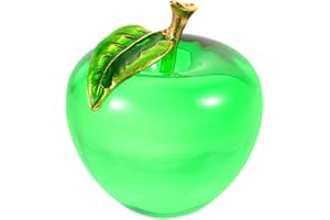 HEALEEP Crystal Apple Ornament, Lifelike Simulated Fruit Decor Desktop Crystal Decoration for Living Room Tabletop Adornment