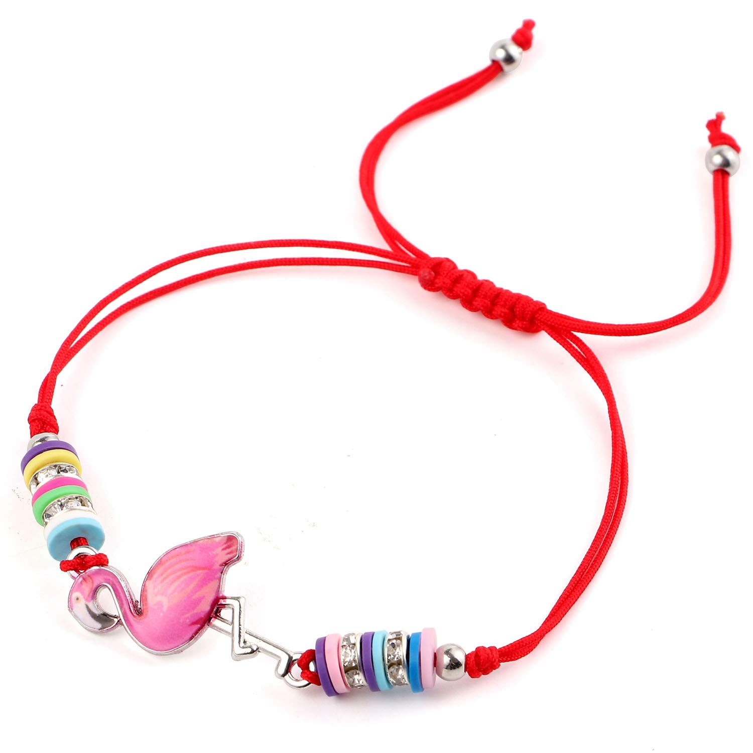 Lorfancy 12 Pcs Kids Girls Bracelets Jewelry Animal Pendant Unicorn Owl Cute Bracelet Multicolor Rhinestone Woven Friendship Bracelets for Party Favors Pretend Play Bracelets Kids