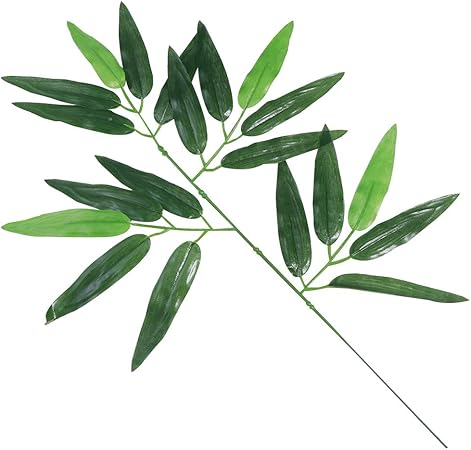 Amosfun Lot De 12 Feuilles De Bambou Artificielles Pour Decoration De Maison Hotel Bureau Amazon Fr Cuisine Maison