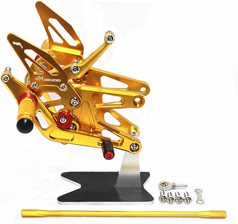 Cnc Motorrad Verstellbare Fussrasten Fur Yamaha Yzf R6 03 05 Fussrasten Fussrasten Hinten Set Fussrasten Passend Fur Yamaha Yzf R6 03 05 Gold Amazon De Auto