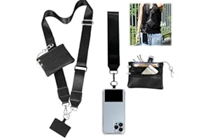 BAELEEGA Phone Strap with Zippered Pouch, Universal Phone Lanyard Crossbody Wrist Strap with Wallet
