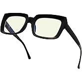Eyekepper Computer Glasses - Blue Light Filter Readers Women - UV420 Protection Oversized Square Reading Glasses - Black +1.00