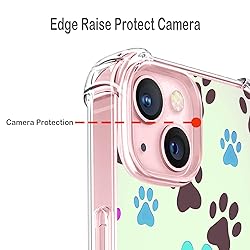 Ecute Dog Paw Case for iPhone 15 with Stand,Drop