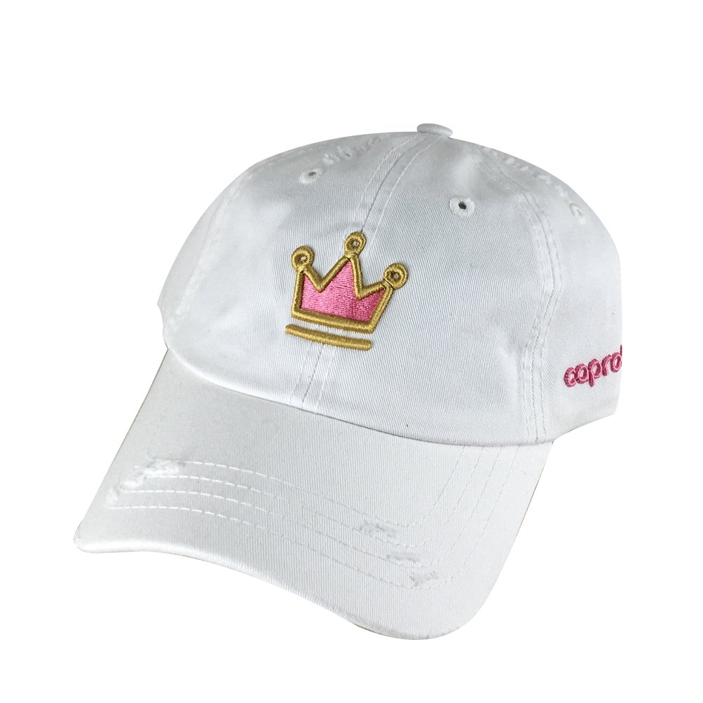 white and gold dad hat