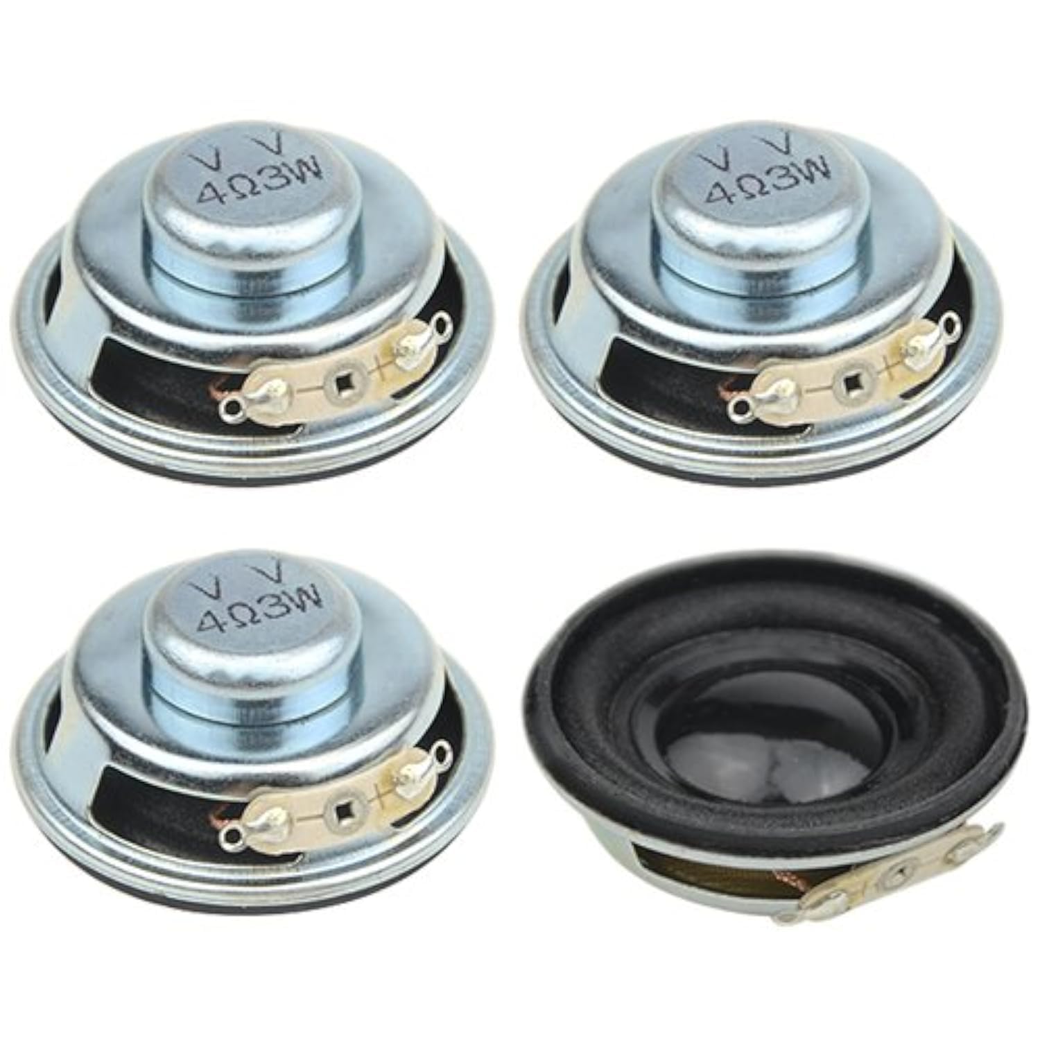WMYCONGCONG 4 PCS 1.5" 4ohm 3W Audio Speaker Stereo Woofer Loudspeaker for Arduino and DIY Speaker, Color Random