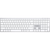 TECKNET Premium Bluetooth Keyboard for Mac, MacBook Pro/Air, iMac, White | 3 Bluetooth Channels, Matte Finished Coating, Metallic-Style Panel, White Backlight, Rechargeable 1600mAh, Full Size, Quiet