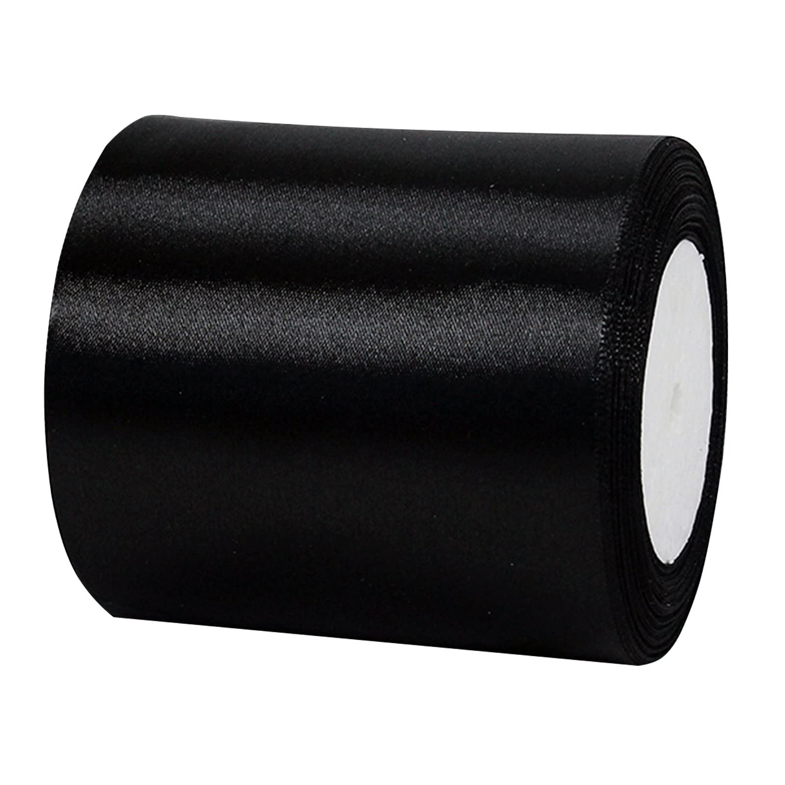 100mm Wide Thick Black Ribbon for Gift Wrapping,22m 4Inch Large Fabric Satin Ribbon Black Bow for Gift Wrapping,Ribbons for Crafting,Hair,Bouquets,Wedding Car,Presents,Cake,Christmas Decorations