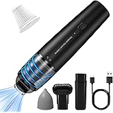Handheld Vacuum Cordless Mini Vacuum Cleaner Portable 13000 PA Suction Power with 2 HEPA Filter, 2 Suction Modes, Hand Held Vacuum Rechargeable for Car, Home, Pet Hair, Office, Keyboards Black