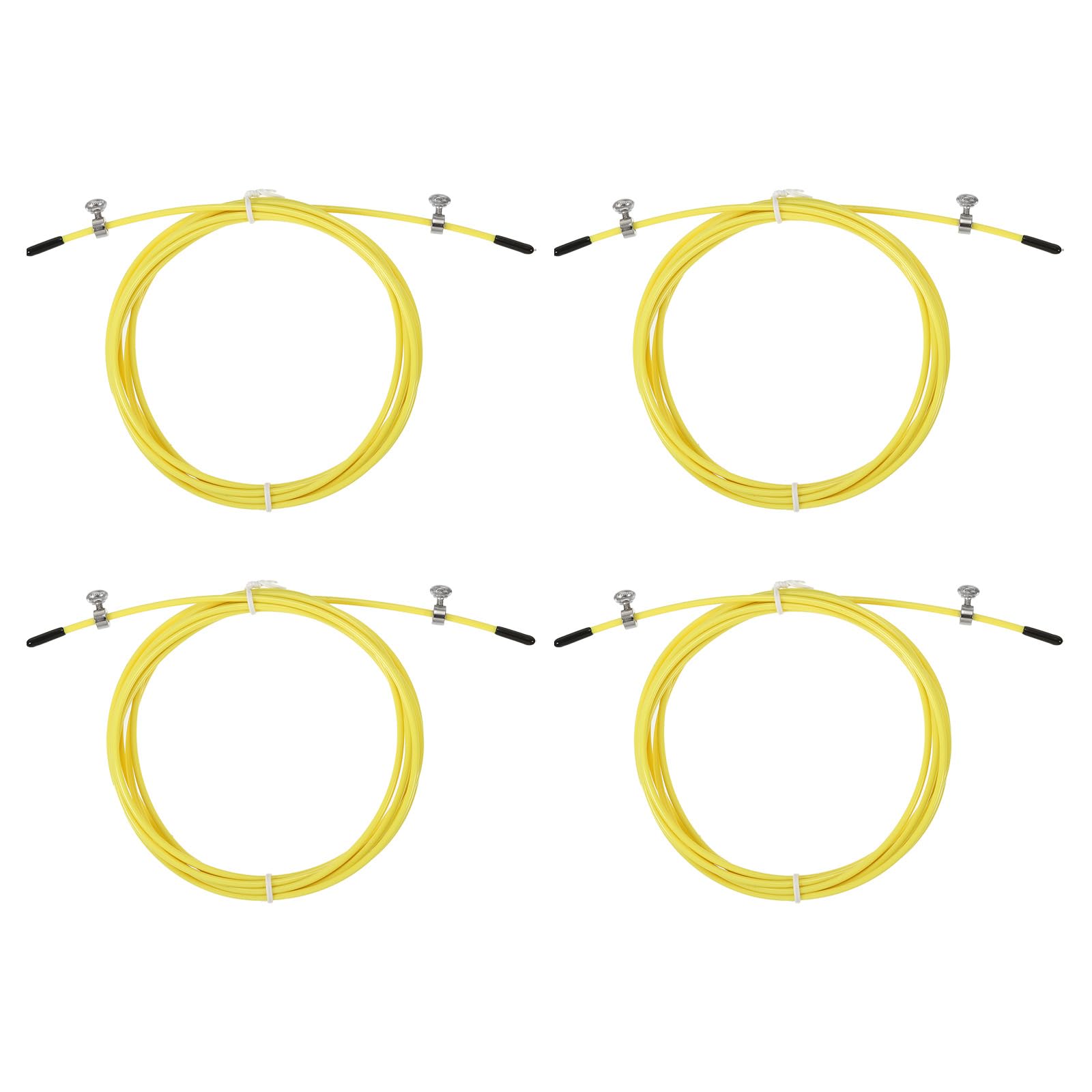 PATIKIL 10Ft Speed Jump Rope Replacement Cable, 4 Pcs 2.5mm Professional Skipping Rope Steel Wire Replace for High Speed Jump Ropes, Yellow