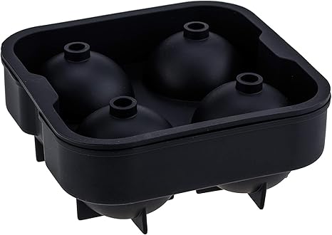 Forma De Gelo 04 Esferas 45mm Em Silicone Com Tampa Weck