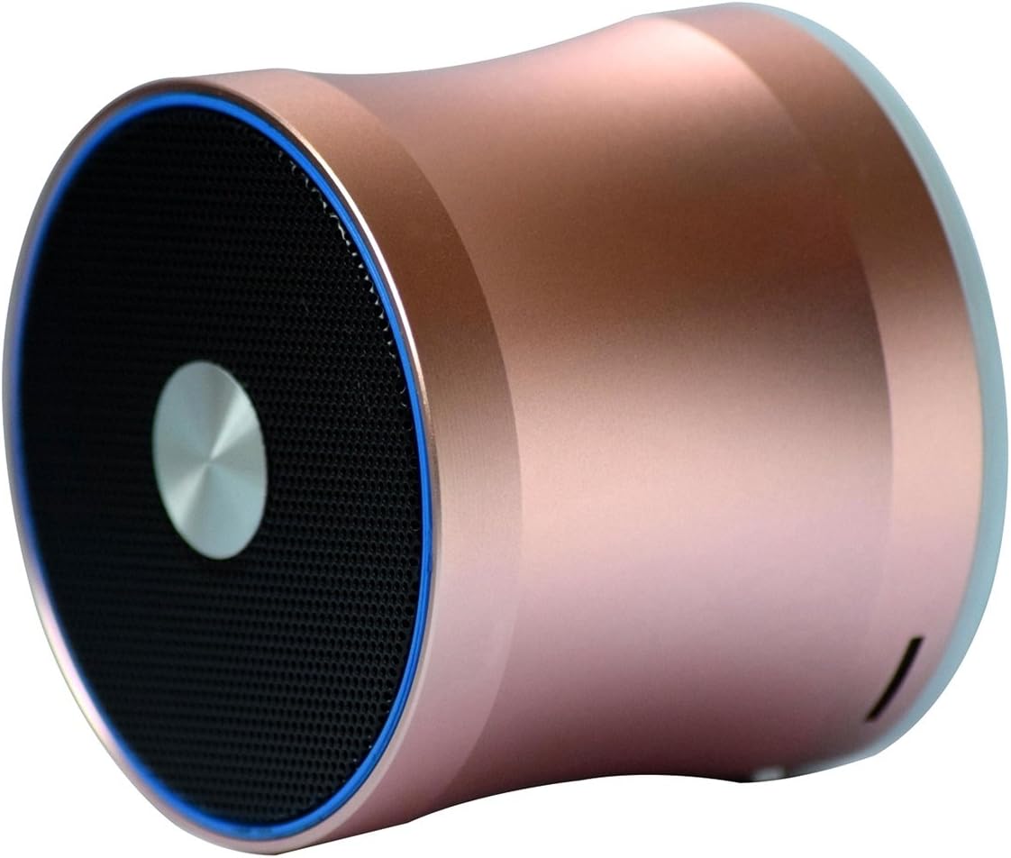 TYGUIDER Mini Bluetooth 4.2 Speaker,Wireless Portable Travel Speaker,14-Hour Playtime,Enhanced Bass,HD Sound,With Built-in Mic,Aux Input,SD Card Slot,Works With Iphone and More(Rose Gold)