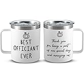 ARYDGELL Wedding Officiant Gift Coffee Mug, Gift From Bride & Groom, Thank You Gift for Wedding Officiant, 12oz Officiant Mug Best Officiant Ever Coffee Mug from Couple(White)