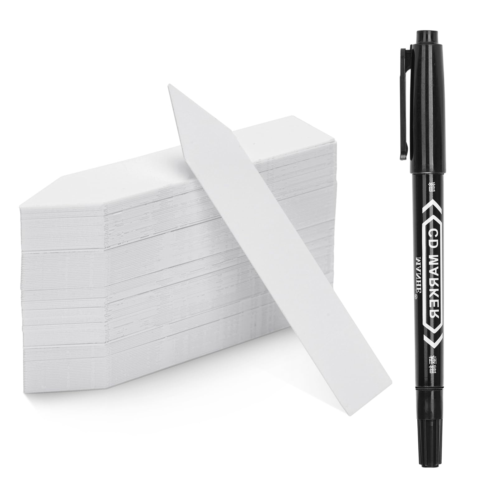 KINGLAKE 1000Pcs Plastic Plant Labels for Outdoor Plants, 4 Inch Plant Markers Labels White Garden Tags for Seeds Seedling Herbs Vegetable Potting Plants