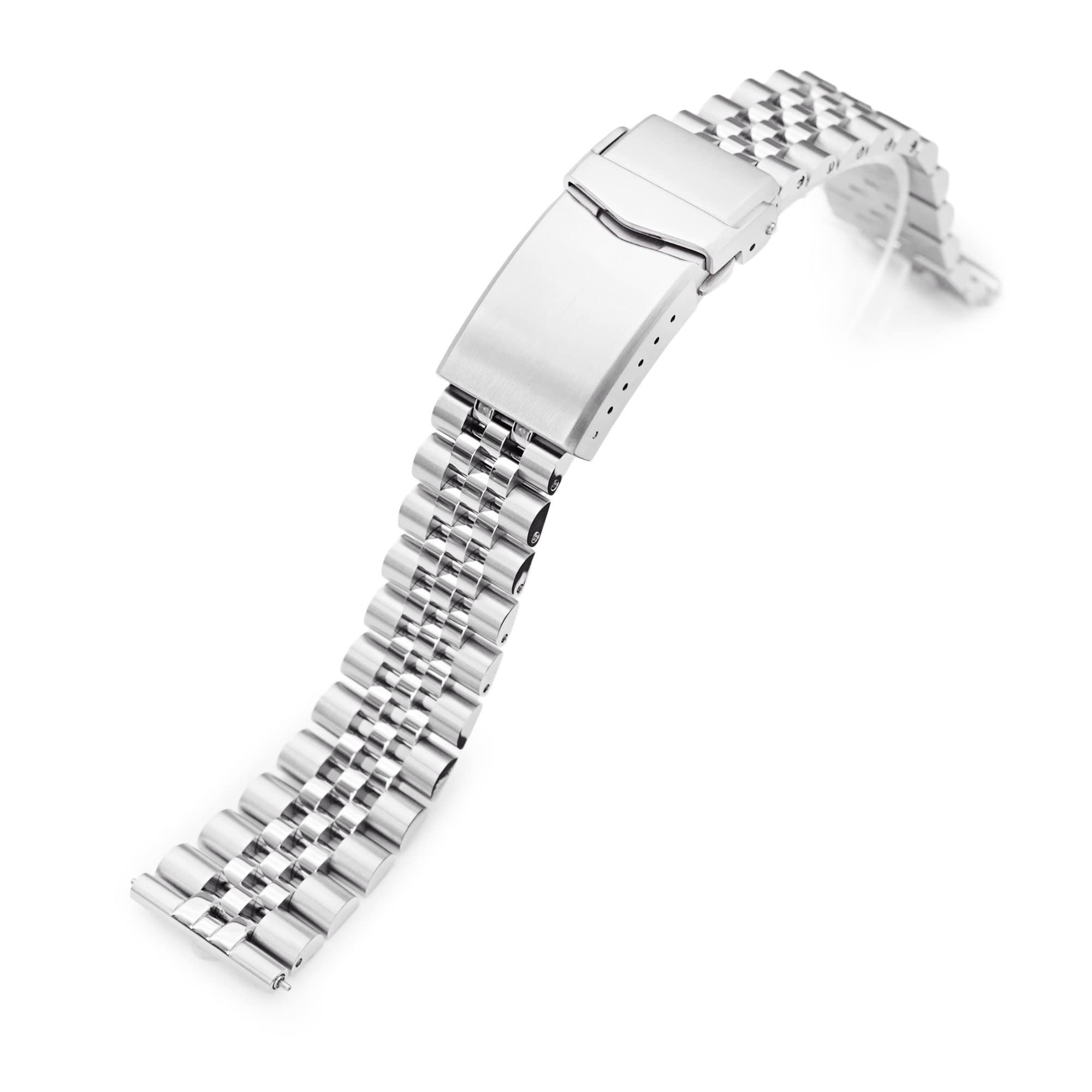 MiLTAT 19mm Quick Release Watch Band Straight End, Super-Jub II QR 316L Stainless Steel Brushed