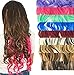 ISSIKI JAPAN 24” Vivrant color ombre Wavy Clip in Synthetic Hair Extensions Hair pieces for Women 5 Clips ,4.4oz/pcs (Light purple)