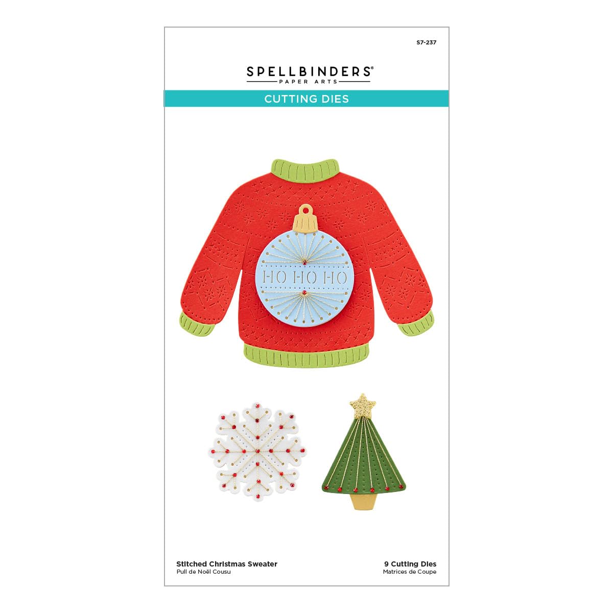 Spellbinders Stitched Christmas Sweater Etched Dies from The Christmas Collection