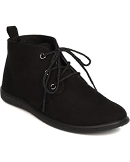 womens black lace up flat boots