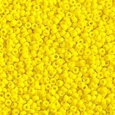 Yellow Opaque Miyuki Japanese Round rocailles Glass Seed Beads 11/0 Approximately 24 gram 5 inch Tube