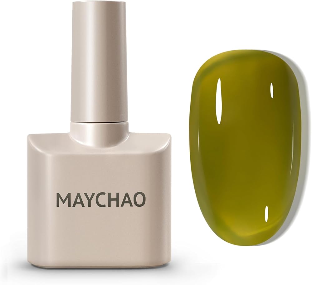 MAYCHAO Jelly Gel Nail Polish 15ML Green Soak Off UV LED Translucent