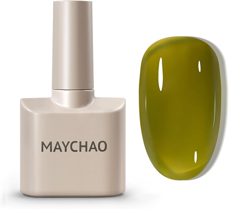 MAYCHAO Jelly Gel Nail Polish 15ML Green Soak Off UV LED Translucent