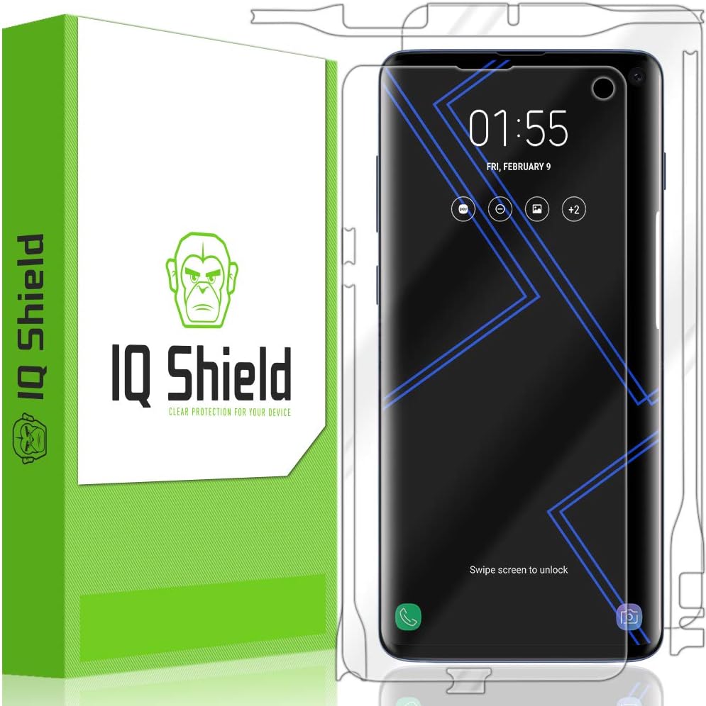 IQ Shield Full Body Skin Compatible with Samsung Galaxy S10 (6.1 inch) + LiQuidSkin Clear (Full Coverage) Screen Protector HD and Anti-Bubble Film