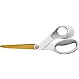 Fiskars SoftGrip Titanium Scissors, Stainless Steel Blades for Paper Crafting and Ergonomic Handle for Comfort and Control in Cutting Tasks, White