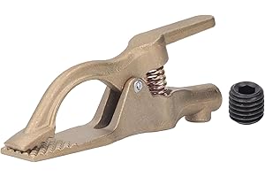 Welding Ground Clamp Brass Heavy Duty 500A High Conductivity Oxidation Proof 35mm Opening for Argon Arc Submerged Arc Stud We