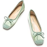 C.Paravano Ballet Flats | Square Toe Shoes | Bow Slip Ons | Ballet Shoes for Women | Dressy Flats for Women