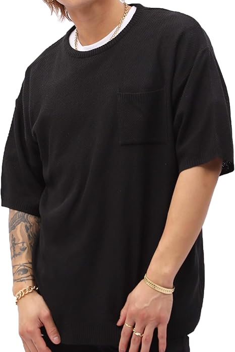 Amazon Lulu Arnie ルルアンドアーニー オーバーサイズ鹿の子サマーニット メンズ 半袖ニット ニットソー セーター 通販