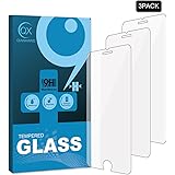 QIANXIANG iPhone 8/7/6/6s Plus Screen Protector, 3 Pack Tempered Glass Screen Protector 3D Touch Transparent Glass Film for iPhone 8 Plus/7 Plus 6Plus
