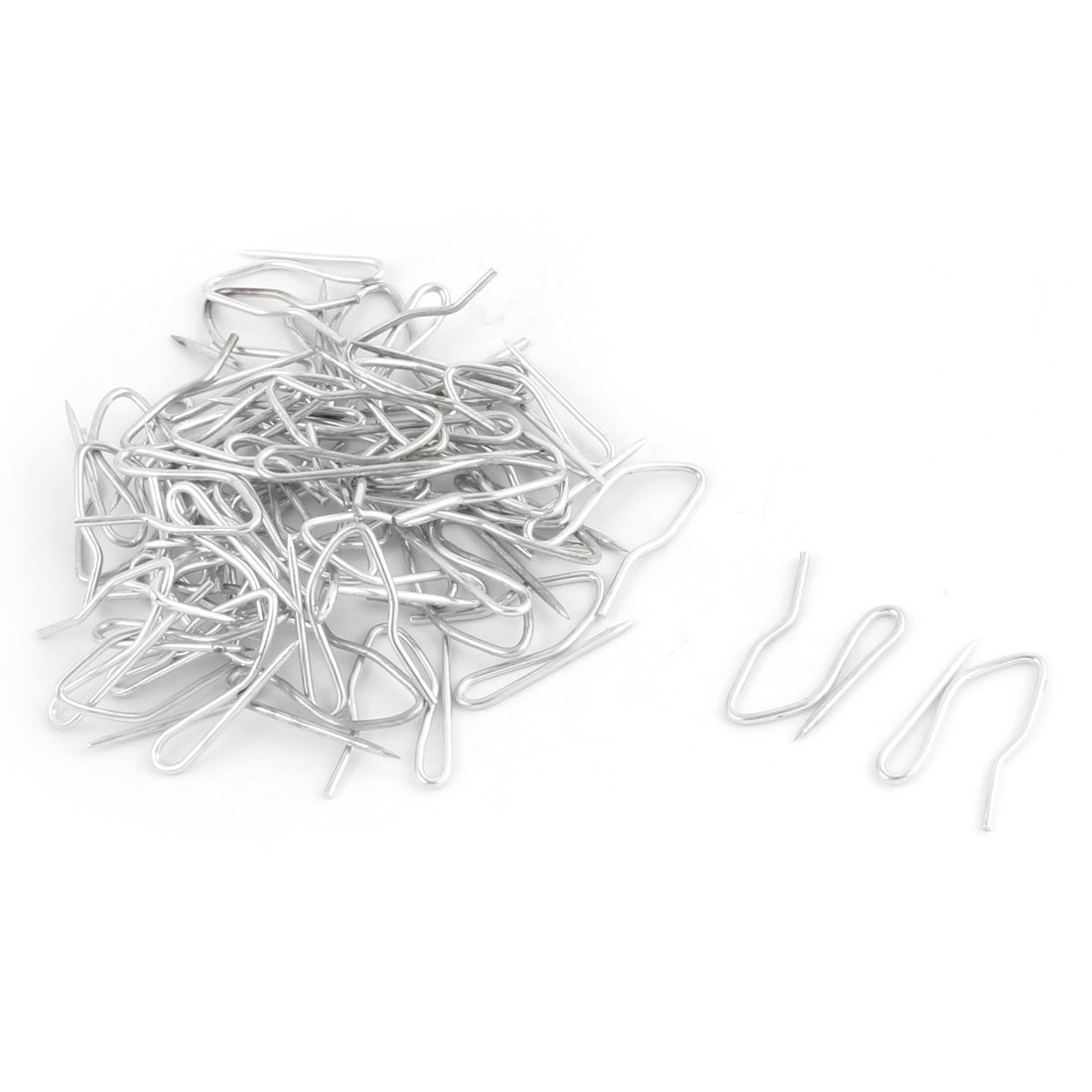 sourcingmap Stainless Steel Pleat Drapes Curtain Hooks Clips 3cm x 2cm 50Pcs