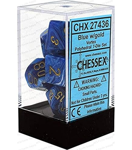 Amazon.com: Chessex CHX27435 Dice-Vortex Green/Gold Set