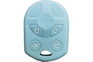 RUNZUIE 4 Buttons Silicone Remote Key Fob Cover for Ford Escape Explorer Mustang Transit Fusion Focus Lincoln Zephyr Mercury Grand Marquis (Mint Green)