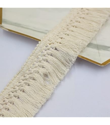 AHANDMAKER Ruban En Dentelle à Franges De 18 M - 2 Couleurs - 4,3 Cm De