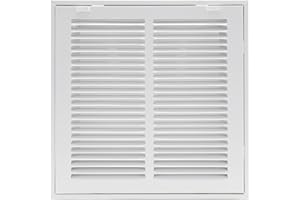 Howeall 12"W x 12"H [Duct Opening Size] Steel Return Air Filter Grille - Removable Face/Door for 1 inch Filters -HVAC Vent Cover Grill - White [Outer Dimensions: 14 5/8"W X 14 5/8"H]
