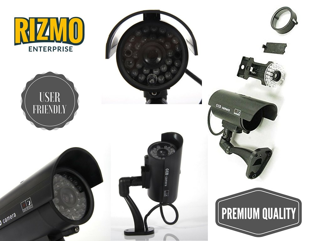 Rizmo Ultimate Fake Camera Fake Security Camera Outdoor with Illuminating LED Dummy Security