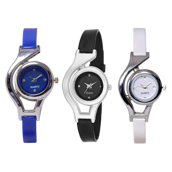 The Shopoholic Analogue Multicolor Dial Combo of 3 Women's Watch