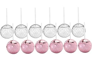 Disco Ball Cocktail Cups, 12PCS Plastic Mirror Ball Style Mug with Lid and Straw for Party Nightclub
