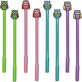 Maydahui 28 PCS Owl Shaped Rollerball Pens Cute Kawaii Animal Pen Novelty Bird Writing Pen Black Gel Ink Desk Decor Accessories for School Office