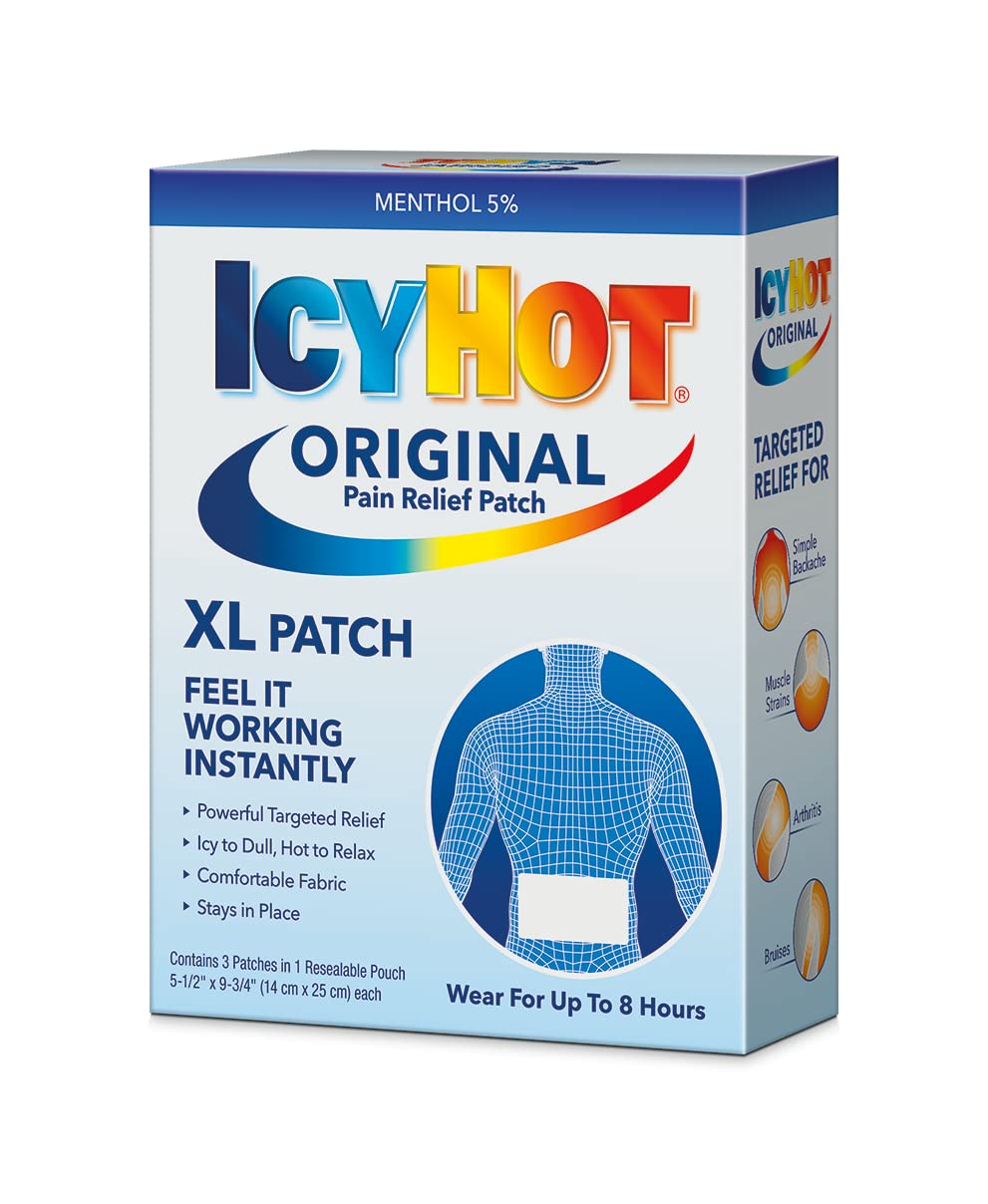 Icy Hot Original XL Pain Relief Patch (3 Count) for Back and Large Areas
