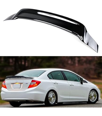 Glossy Black RS Style Highkick Trunk Spoiler For 2012-2015 Honda Civic Sedan – Easy Adhesive Install