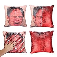 Tiaronics Magic Reversible Sequins Mermaid Pillow Cases Throw Pillow Covers Decorative Pillowcase 4040cm(1616") (Red Sequins Man)