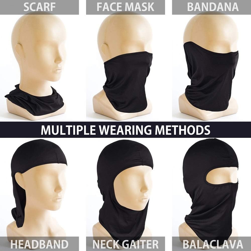 fuinloth Balaclava Face Mask, Summer Cooling Neck Gaiter, UV Protector Motorcycle Tactical Scarf for Men/Women Black at  Men’s Clothing store